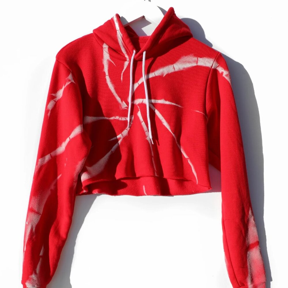 NWT Myrrhe Cropped Hoodie / Scarlet White